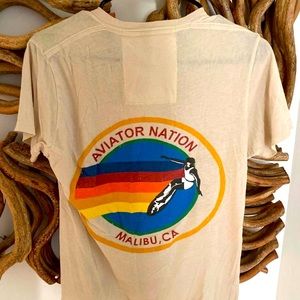 AVIATOR NATION V NECK T-SHIRT small